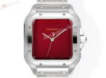 THB Factory Cartier Santos Red/Black Face Stainless Steel Band 1847 MC Movement Watch